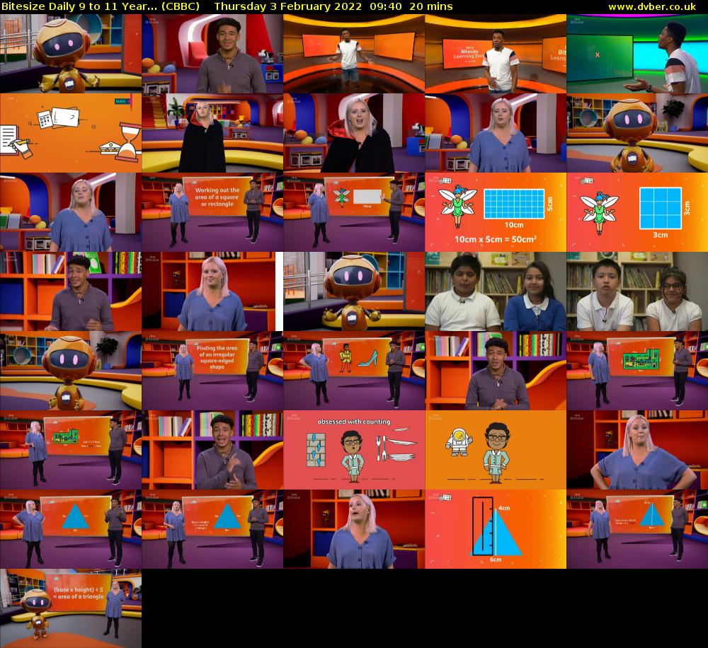 Bitesize Daily 9 to 11 year... (CBBC) Thursday 3 February 2022 09:40 - 10:00