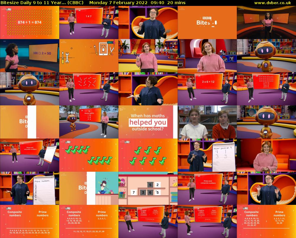 Bitesize Daily 9 to 11 year... (CBBC) Monday 7 February 2022 09:40 - 10:00