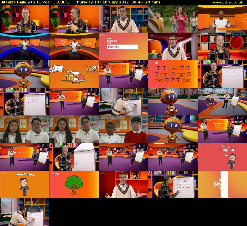 Bitesize Daily 9 to 11 year... (CBBC) Thursday 10 February 2022 09:40 - 10:00