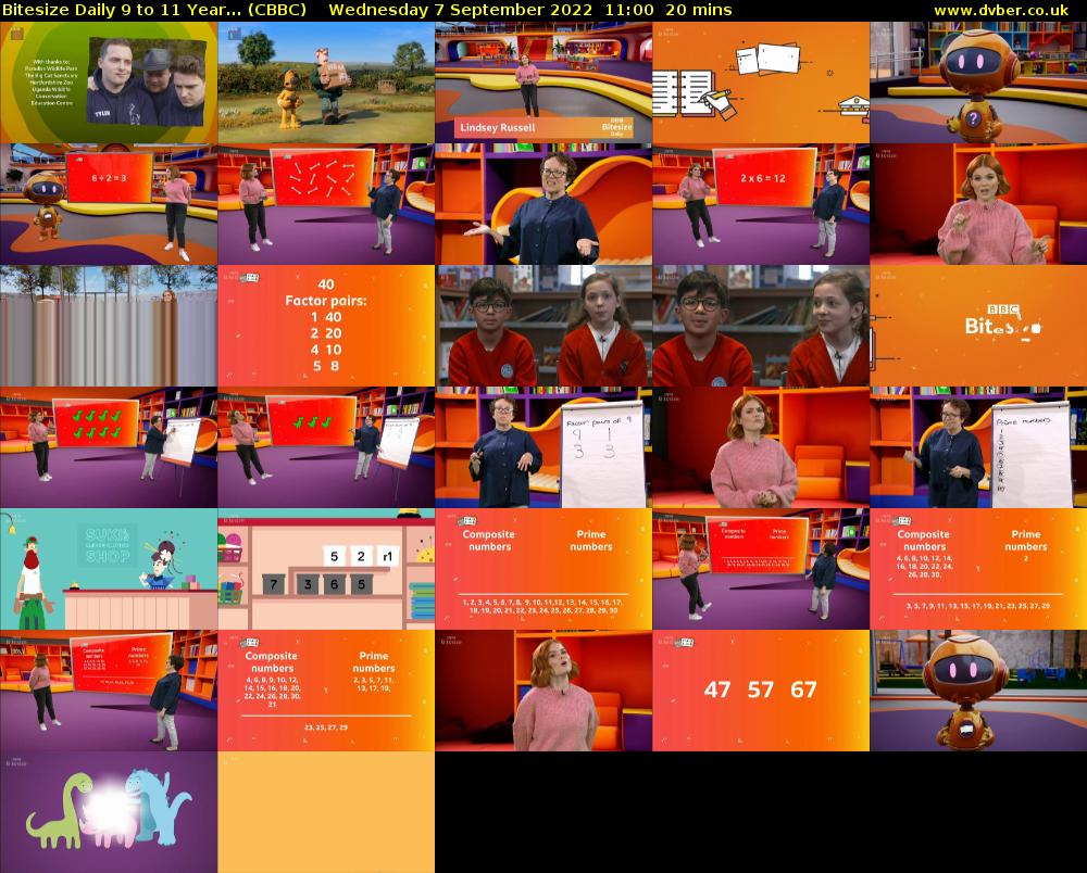 Bitesize Daily 9 to 11 year... (CBBC) Wednesday 7 September 2022 11:00 - 11:20