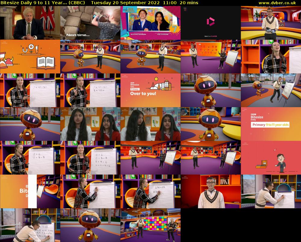 Bitesize Daily 9 to 11 year... (CBBC) Tuesday 20 September 2022 11:00 - 11:20