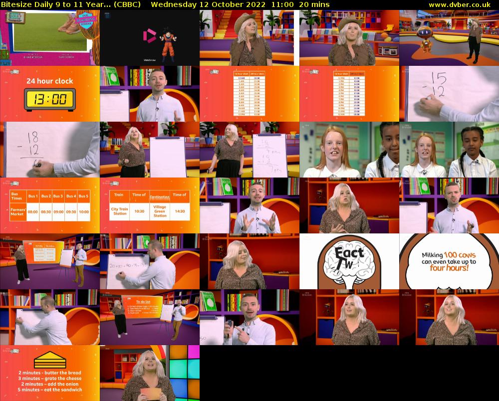 Bitesize Daily 9 to 11 year... (CBBC) Wednesday 12 October 2022 11:00 - 11:20