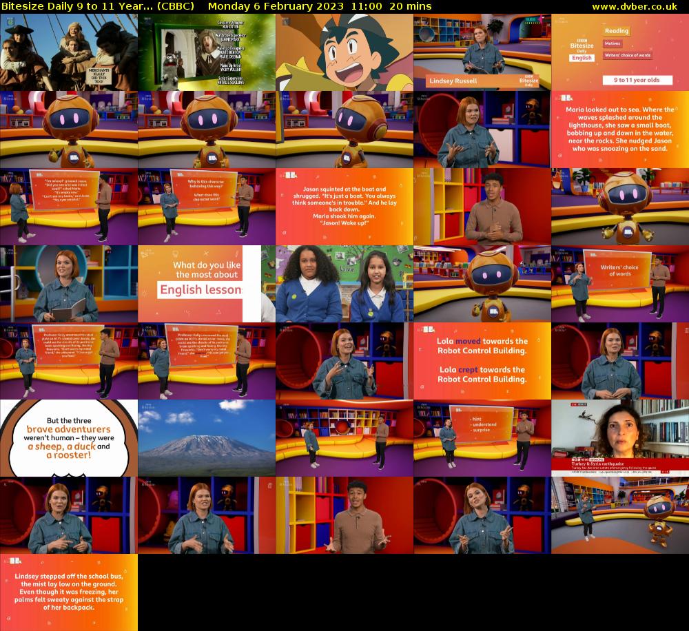 Bitesize Daily 9 to 11 year... (CBBC) Monday 6 February 2023 11:00 - 11:20