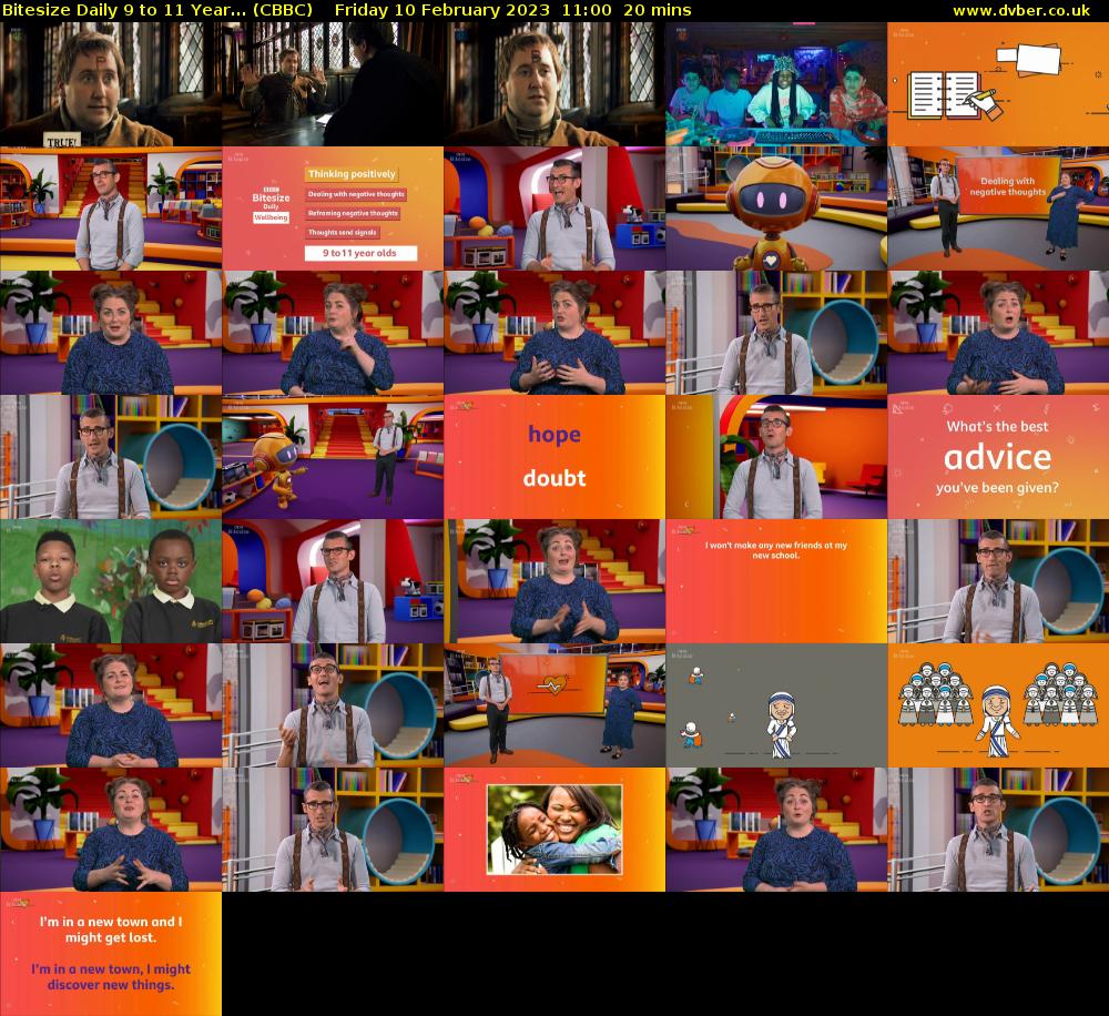 Bitesize Daily 9 to 11 year... (CBBC) Friday 10 February 2023 11:00 - 11:20