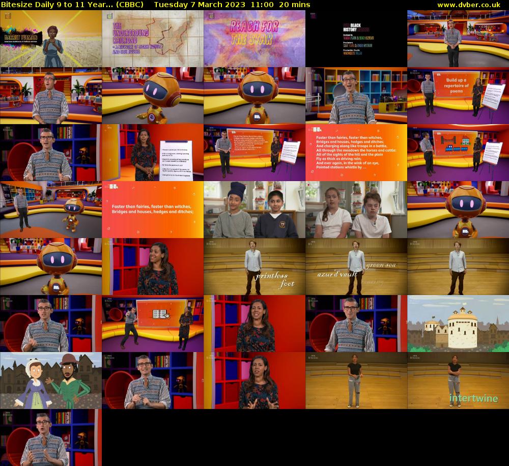 Bitesize Daily 9 to 11 year... (CBBC) Tuesday 7 March 2023 11:00 - 11:20