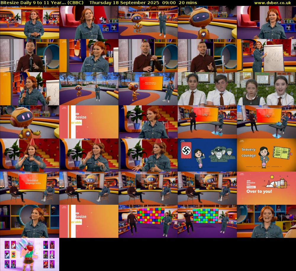 Bitesize Daily 9 to 11 year... (CBBC) Thursday 18 September 2025 09:00 - 09:20