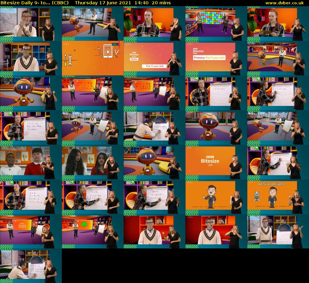 Bitesize Daily 9- to... (CBBC) Thursday 17 June 2021 14:40 - 15:00