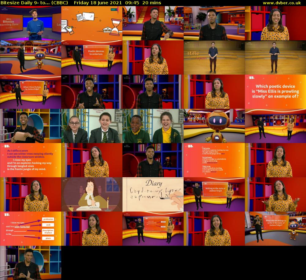 Bitesize Daily 9- to... (CBBC) Friday 18 June 2021 09:45 - 10:05