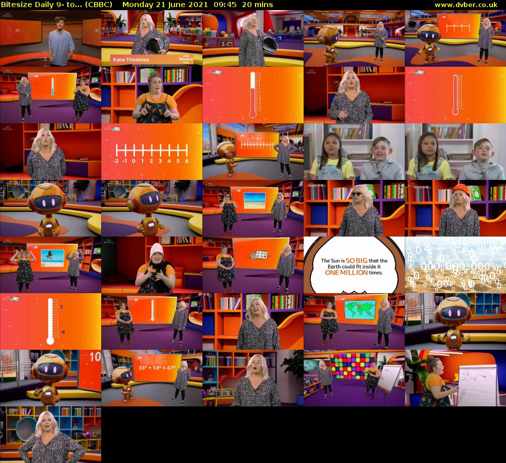 Bitesize Daily 9- to... (CBBC) Monday 21 June 2021 09:45 - 10:05