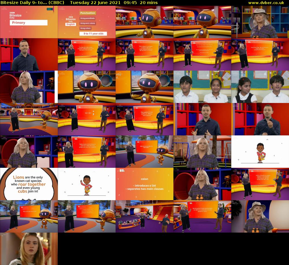 Bitesize Daily 9- to... (CBBC) Tuesday 22 June 2021 09:45 - 10:05
