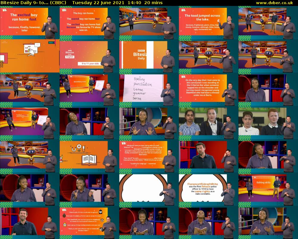 Bitesize Daily 9- to... (CBBC) Tuesday 22 June 2021 14:40 - 15:00