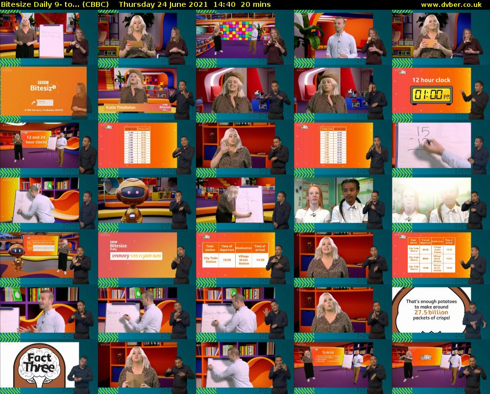 Bitesize Daily 9- to... (CBBC) Thursday 24 June 2021 14:40 - 15:00