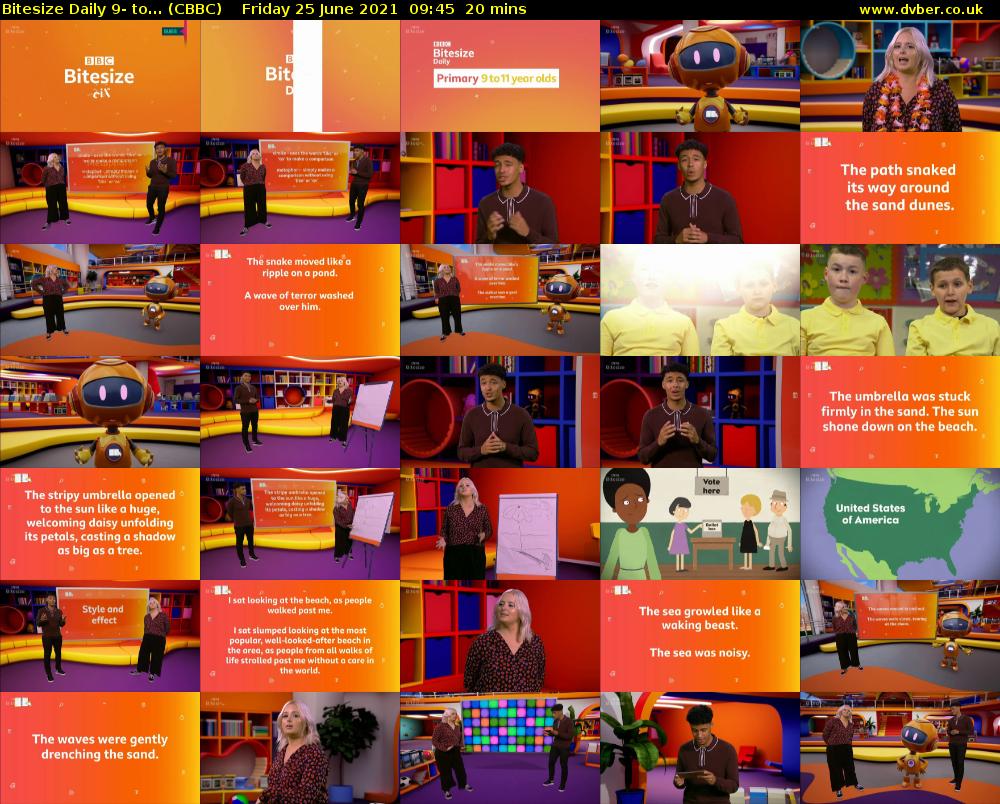 Bitesize Daily 9- to... (CBBC) Friday 25 June 2021 09:45 - 10:05