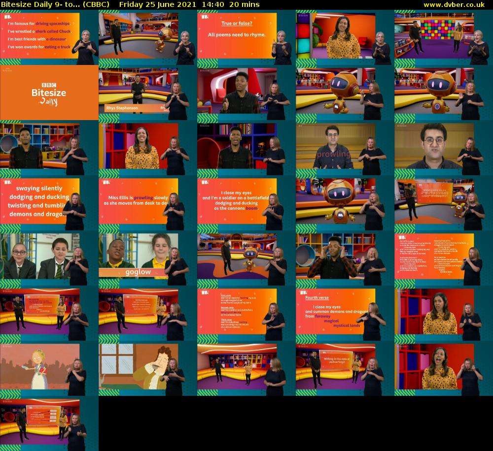 Bitesize Daily 9- to... (CBBC) Friday 25 June 2021 14:40 - 15:00