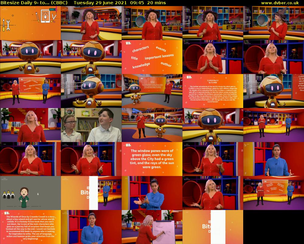 Bitesize Daily 9- to... (CBBC) Tuesday 29 June 2021 09:45 - 10:05