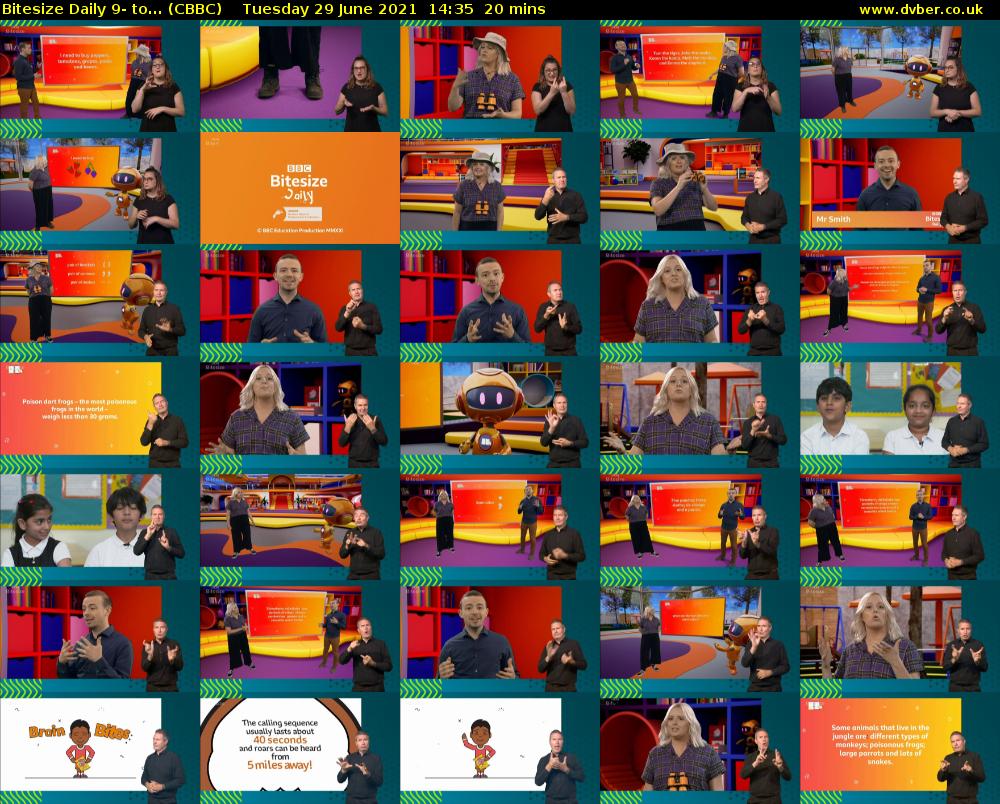 Bitesize Daily 9- to... (CBBC) Tuesday 29 June 2021 14:35 - 14:55