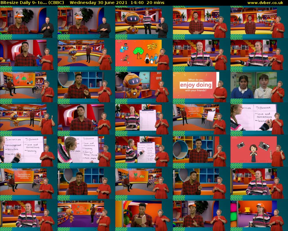 Bitesize Daily 9- to... (CBBC) Wednesday 30 June 2021 14:40 - 15:00