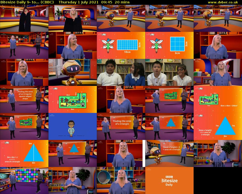 Bitesize Daily 9- to... (CBBC) Thursday 1 July 2021 09:45 - 10:05