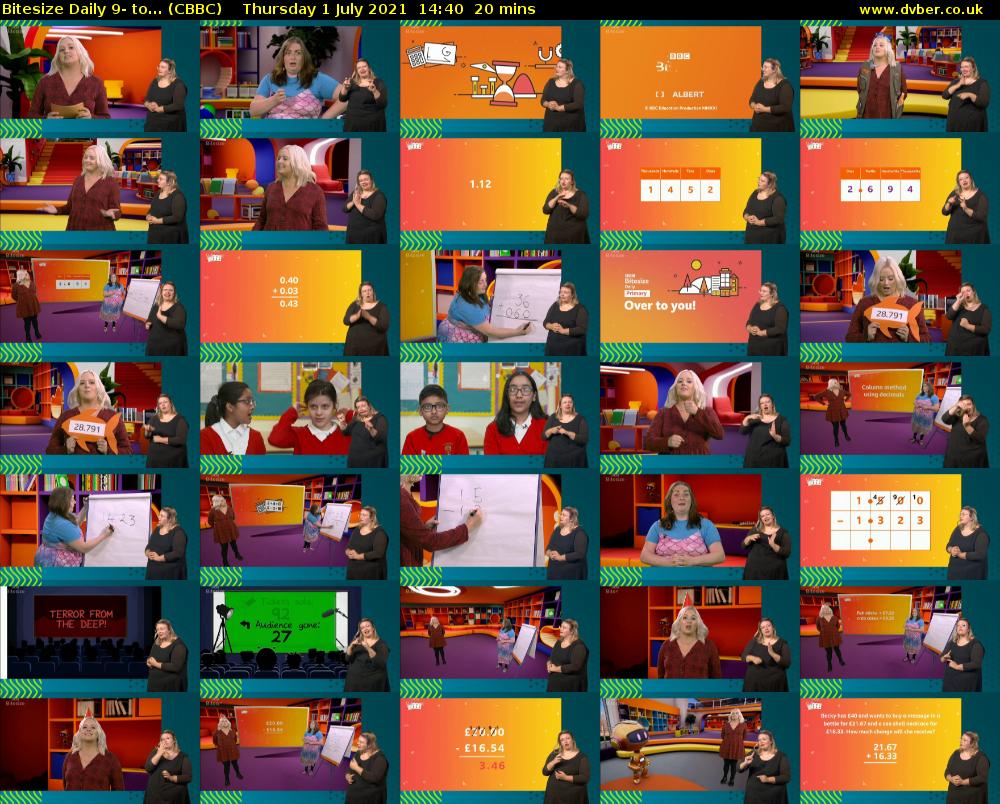 Bitesize Daily 9- to... (CBBC) Thursday 1 July 2021 14:40 - 15:00