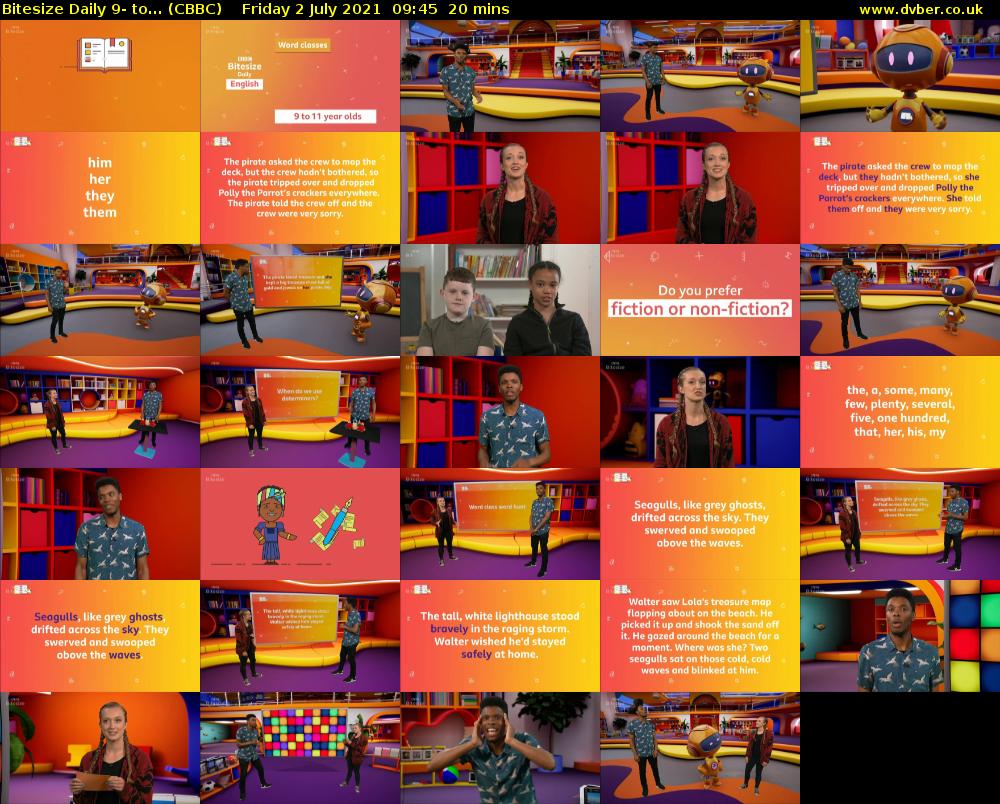 Bitesize Daily 9- to... (CBBC) Friday 2 July 2021 09:45 - 10:05