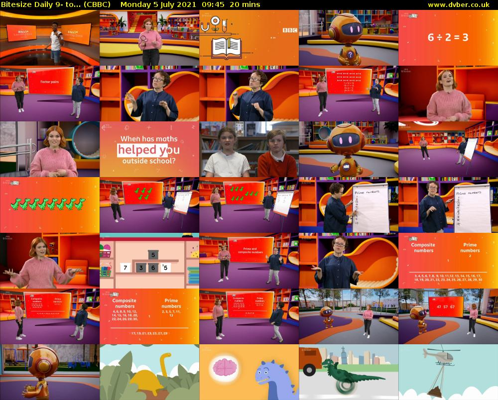 Bitesize Daily 9- to... (CBBC) Monday 5 July 2021 09:45 - 10:05