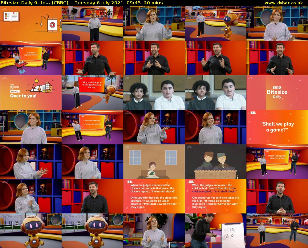 Bitesize Daily 9- to... (CBBC) Tuesday 6 July 2021 09:45 - 10:05