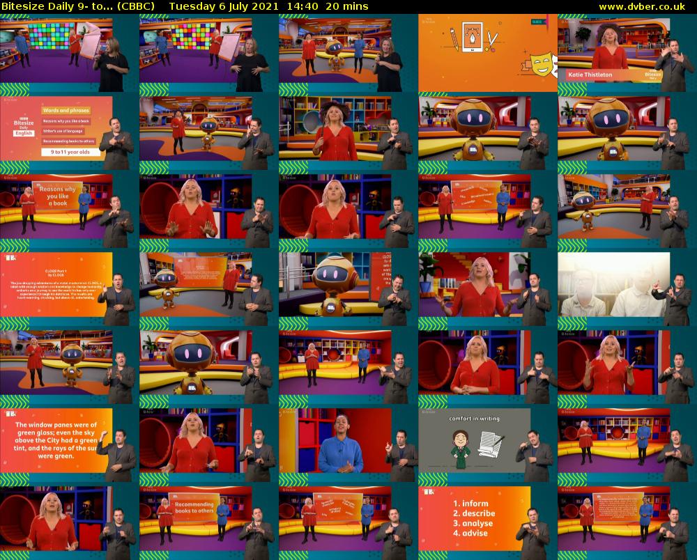 Bitesize Daily 9- to... (CBBC) Tuesday 6 July 2021 14:40 - 15:00