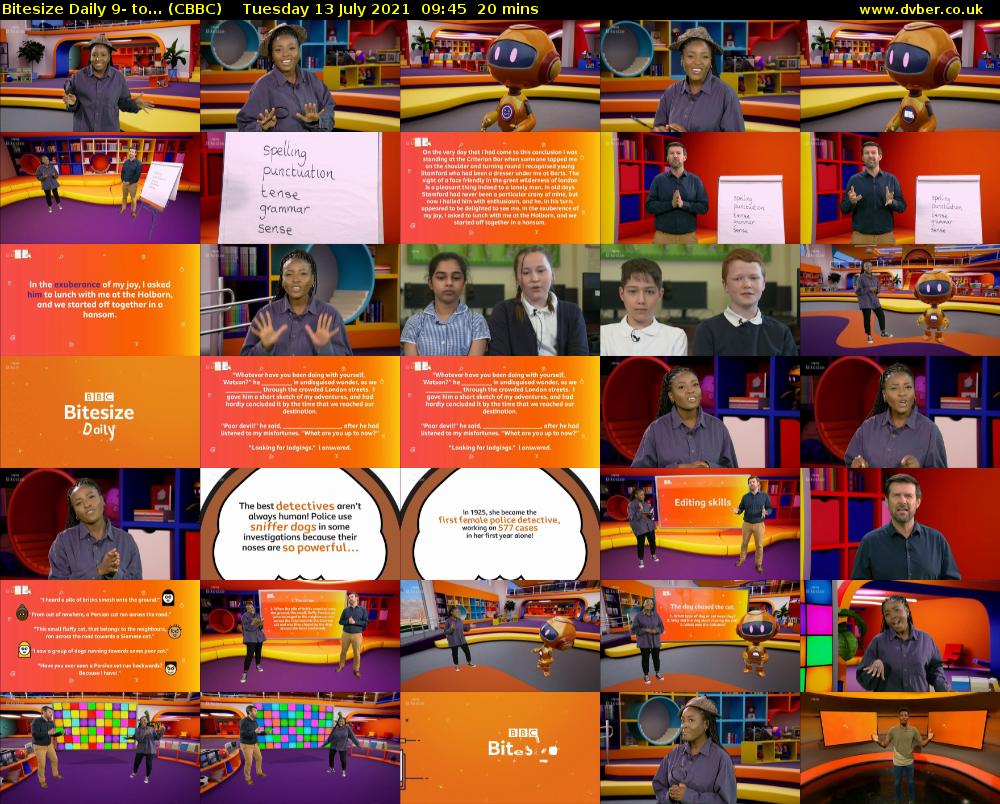 Bitesize Daily 9- to... (CBBC) Tuesday 13 July 2021 09:45 - 10:05