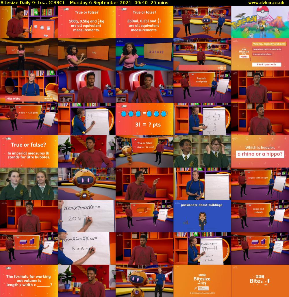 Bitesize Daily 9- to... (CBBC) Monday 6 September 2021 09:40 - 10:05