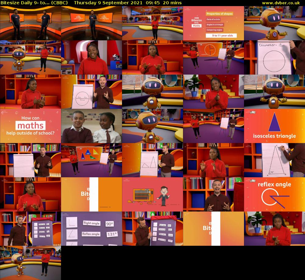 Bitesize Daily 9- to... (CBBC) Thursday 9 September 2021 09:45 - 10:05