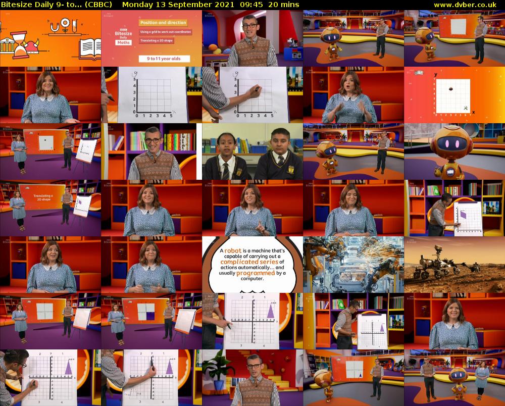 Bitesize Daily 9- to... (CBBC) Monday 13 September 2021 09:45 - 10:05