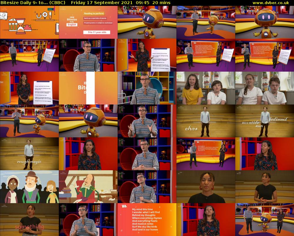 Bitesize Daily 9- to... (CBBC) Friday 17 September 2021 09:45 - 10:05