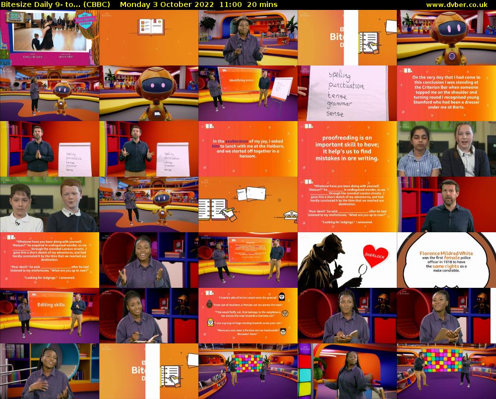 Bitesize Daily 9- to... (CBBC) Monday 3 October 2022 11:00 - 11:20