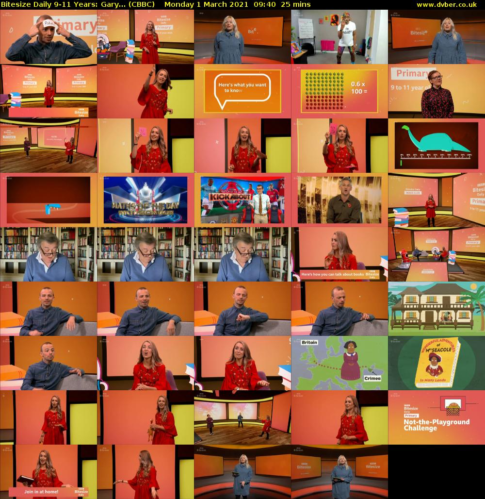 Bitesize Daily 9-11 Years: Gary... (CBBC) Monday 1 March 2021 09:40 - 10:05