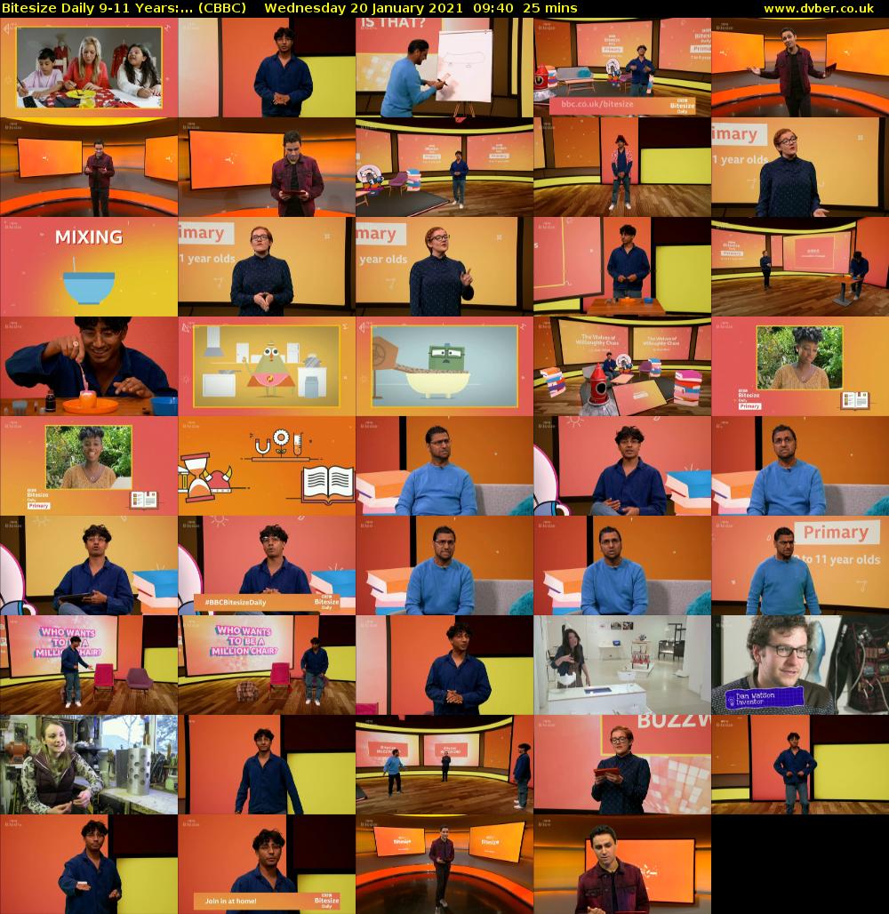 Bitesize Daily 9-11 years:... (CBBC) Wednesday 20 January 2021 09:40 - 10:05