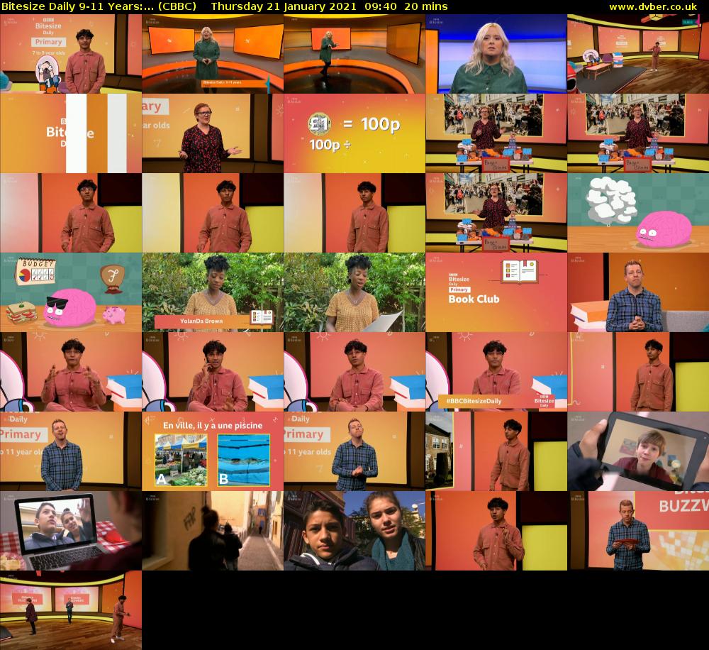 Bitesize Daily 9-11 years:... (CBBC) Thursday 21 January 2021 09:40 - 10:00