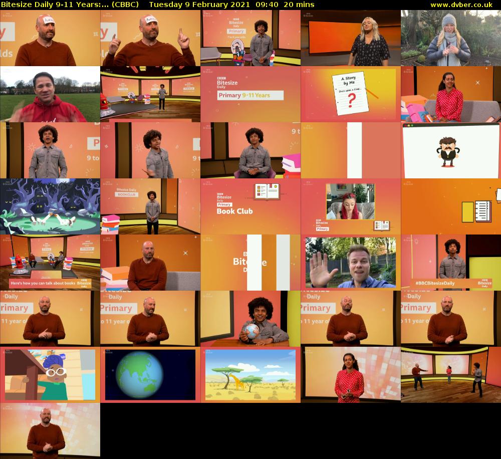 Bitesize Daily 9-11 years:... (CBBC) Tuesday 9 February 2021 09:40 - 10:00
