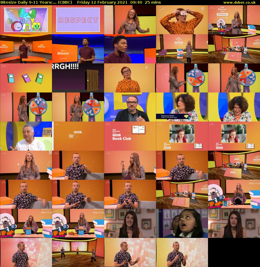 Bitesize Daily 9-11 years:... (CBBC) Friday 12 February 2021 09:40 - 10:05