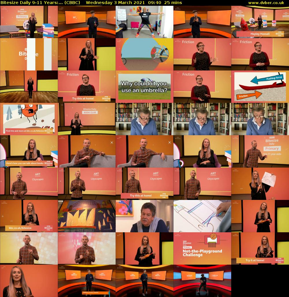 Bitesize Daily 9-11 years:... (CBBC) Wednesday 3 March 2021 09:40 - 10:05