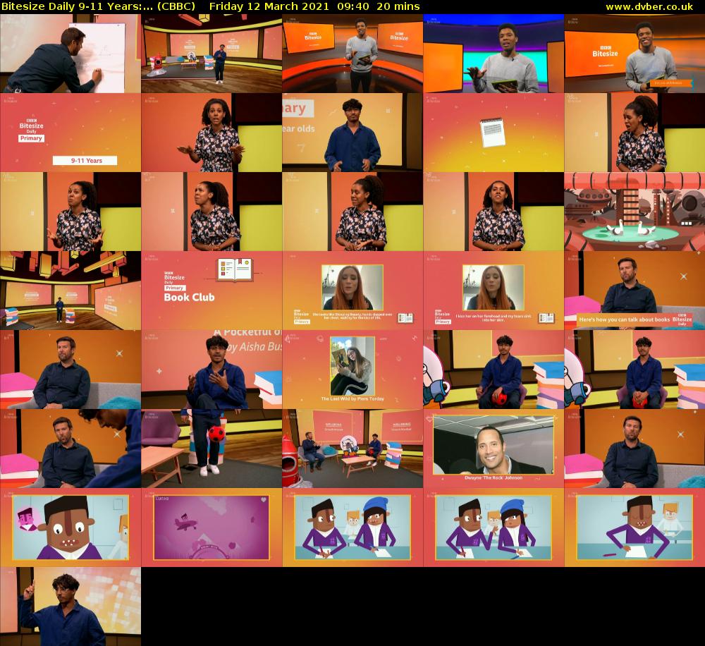 Bitesize Daily 9-11 years:... (CBBC) Friday 12 March 2021 09:40 - 10:00