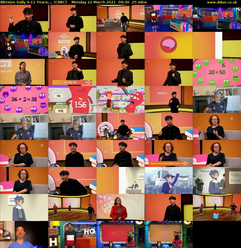 Bitesize Daily 9-11 years:... (CBBC) Monday 22 March 2021 09:40 - 10:05