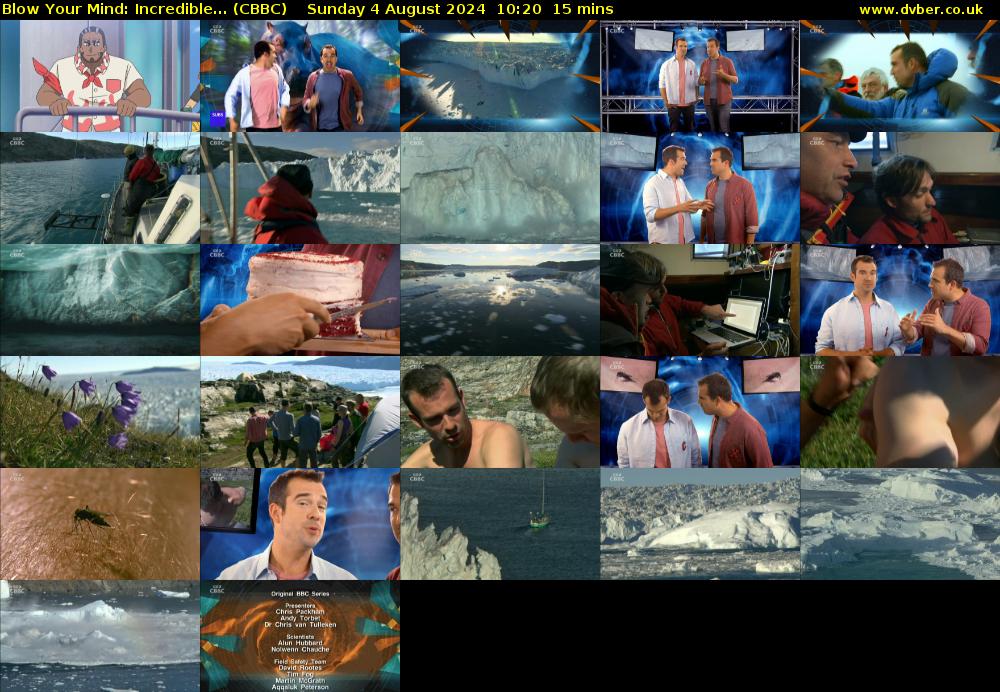 Blow Your Mind: Incredible... (CBBC) Sunday 4 August 2024 10:20 - 10:35