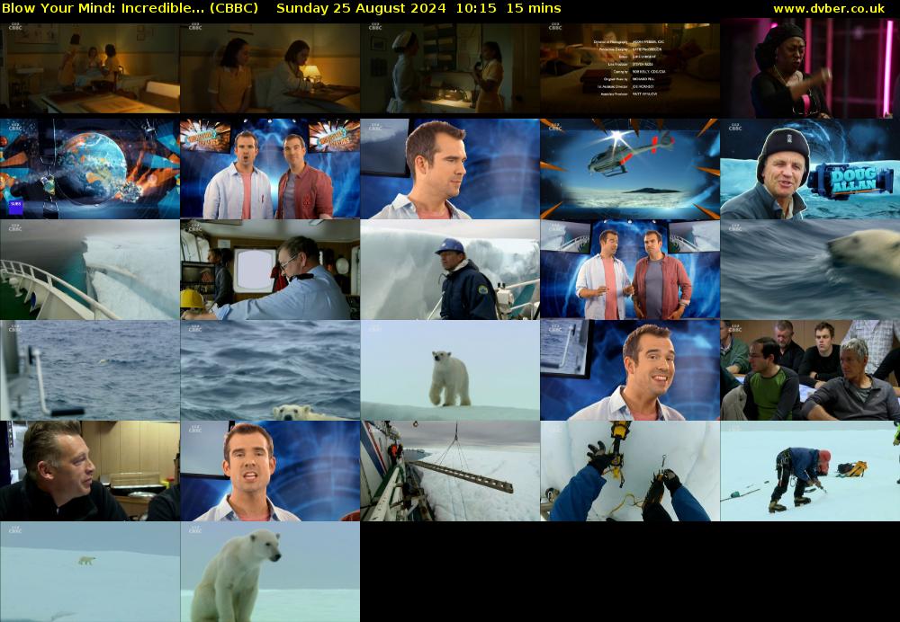 Blow Your Mind: Incredible... (CBBC) Sunday 25 August 2024 10:15 - 10:30