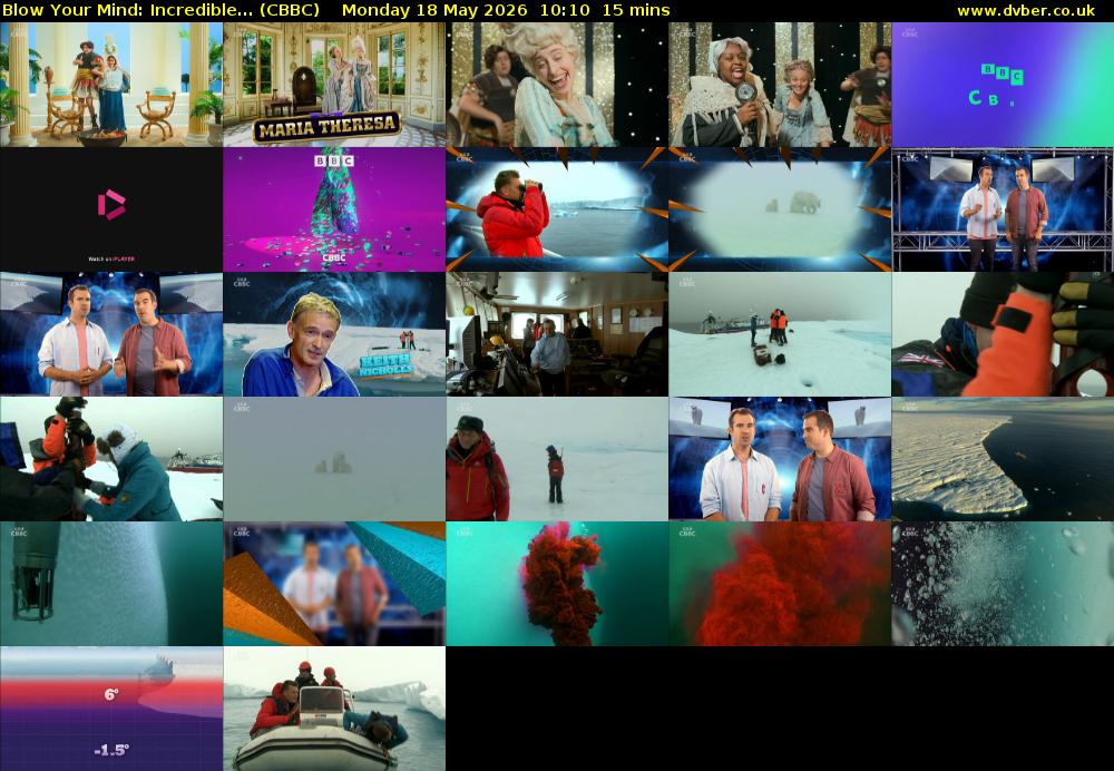 Blow Your Mind: Incredible... (CBBC) Monday 18 May 2026 10:10 - 10:25