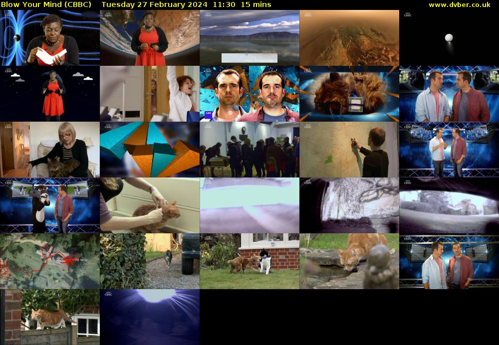 Blow Your Mind (CBBC) Tuesday 27 February 2024 11:30 - 11:45