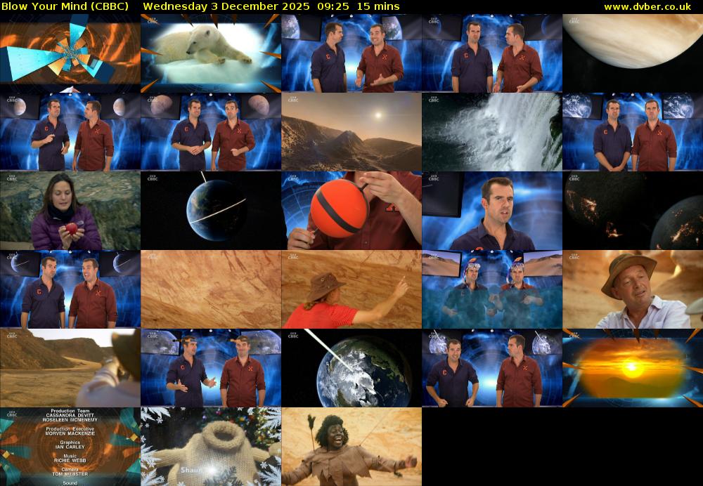 Blow Your Mind (CBBC) Wednesday 3 December 2025 09:25 - 09:40