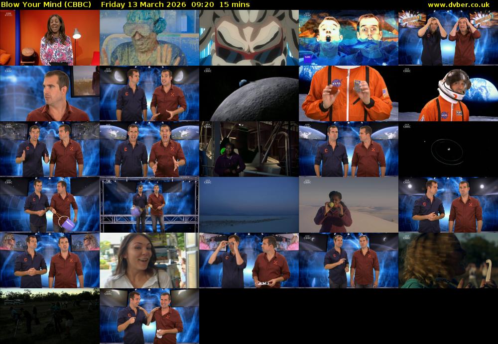 Blow Your Mind (CBBC) Friday 13 March 2026 09:20 - 09:35
