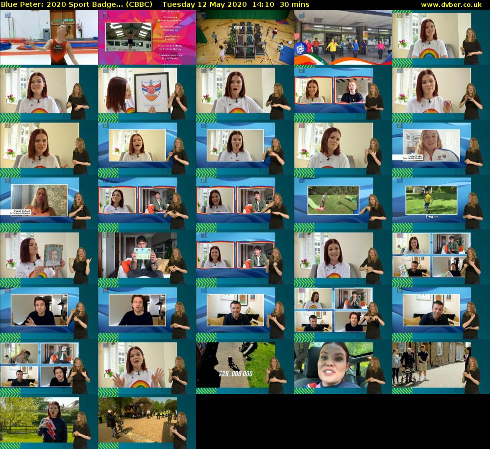 Blue Peter: 2020 Sport Badge... (CBBC) Tuesday 12 May 2020 14:10 - 14:40