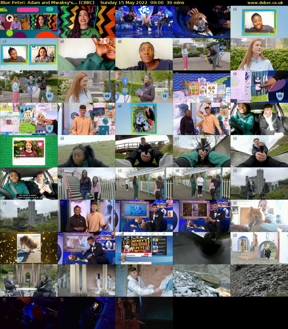 Blue Peter: Adam and Mwaksy's... (CBBC) Sunday 15 May 2022 09:00 - 09:30