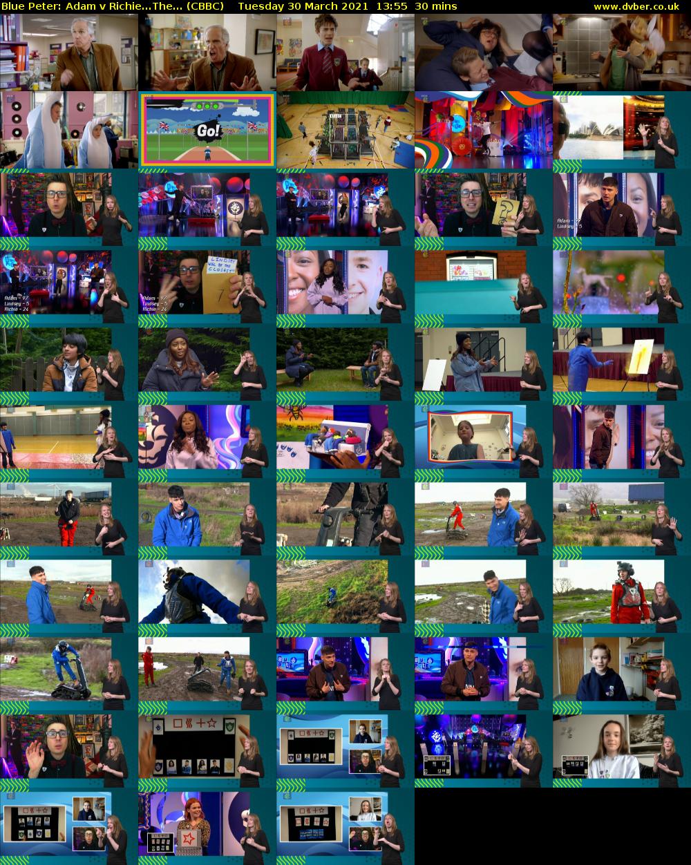 Blue Peter: Adam v Richie...The... (CBBC) Tuesday 30 March 2021 13:55 - 14:25